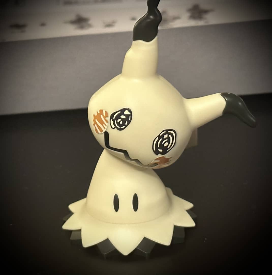 A model of the Pokémon Mimikyu, which is a mimic of Pikachu, in its standard pose